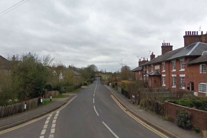 The biker crashed into bushes in West Street, Hothfield. Picture: Google