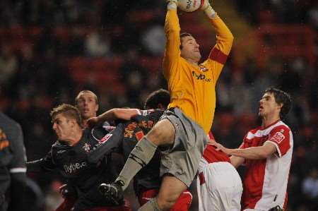 Southampton keeper Kelvin Davis keeps Charlton at bay once more. Picture: Barry Goodwin