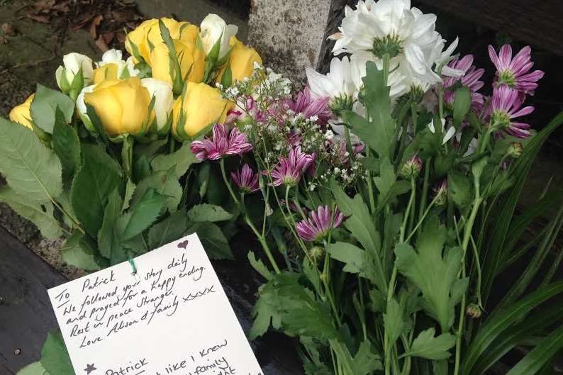 Floral tributes left next to the River Medway in Maidstone