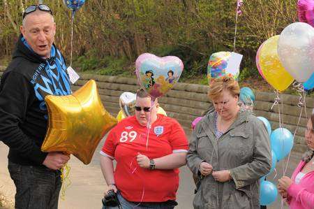 The family of murdered Natalie Jarvis led a ceremony in which balloons were released to remember her