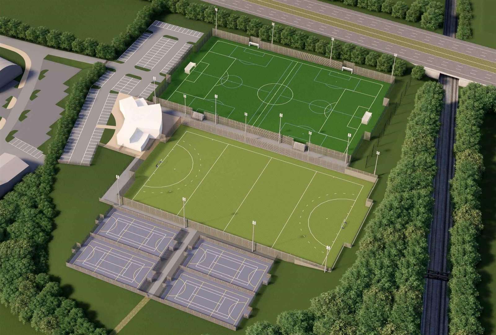 The scheme will include a number of new pitches, floodlighting and a large car park. (5888653)