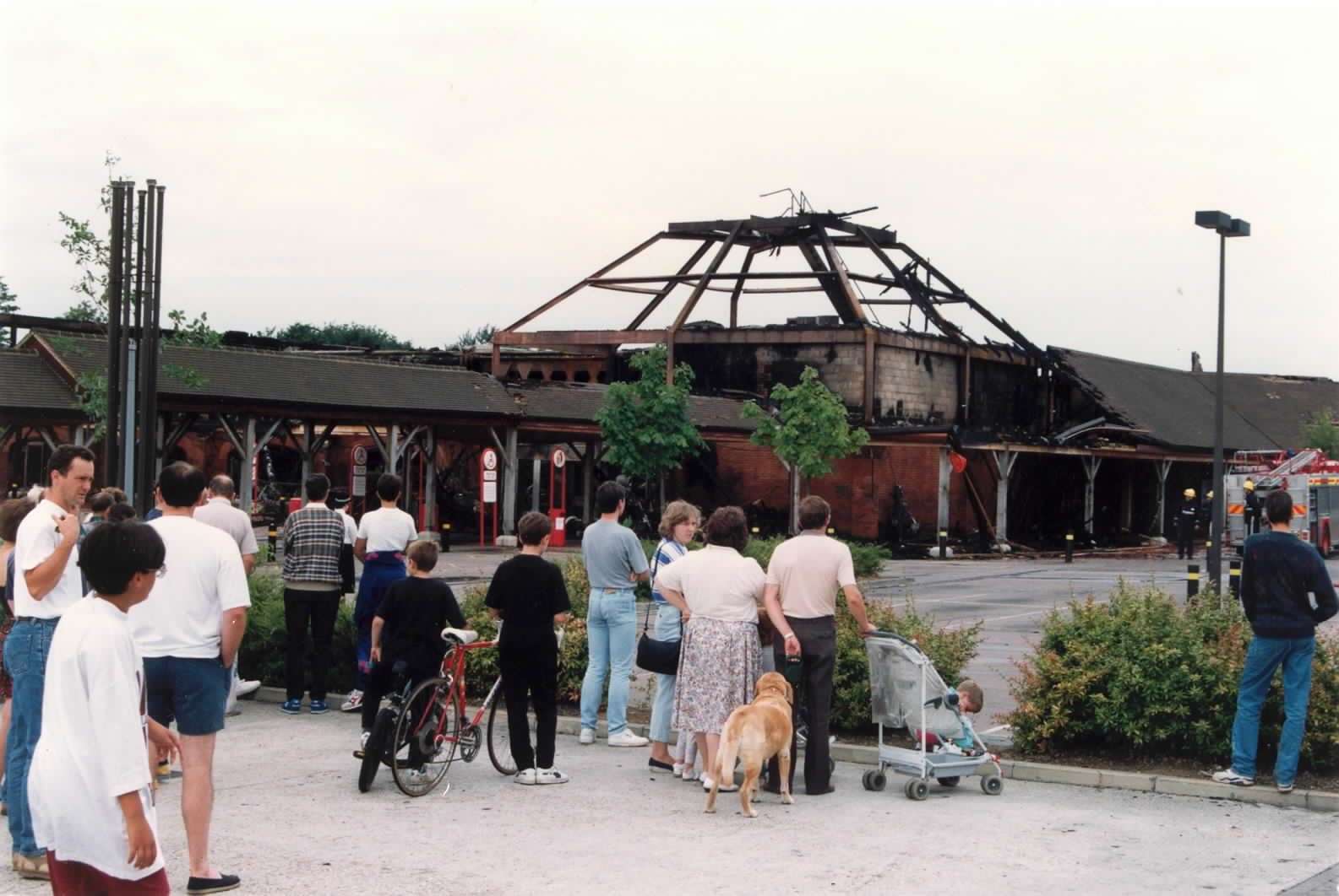 A fire broke out at Tesco in Grove Green, Maidstone, in July 1993. Kent Fire Brigade's senior divisional officer, Peter May, said he had never seen such a fast spread of fire in his 27 years of service