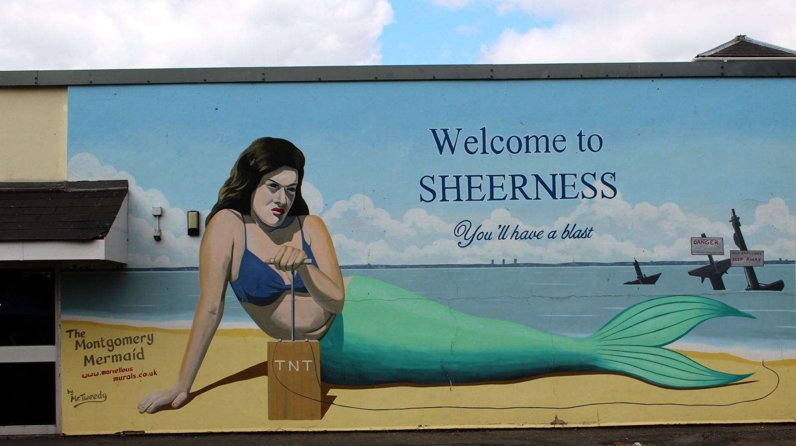 Have a blast: Dean Tweedy's controversial moody mermaid mural at Beachfields, Sheerness