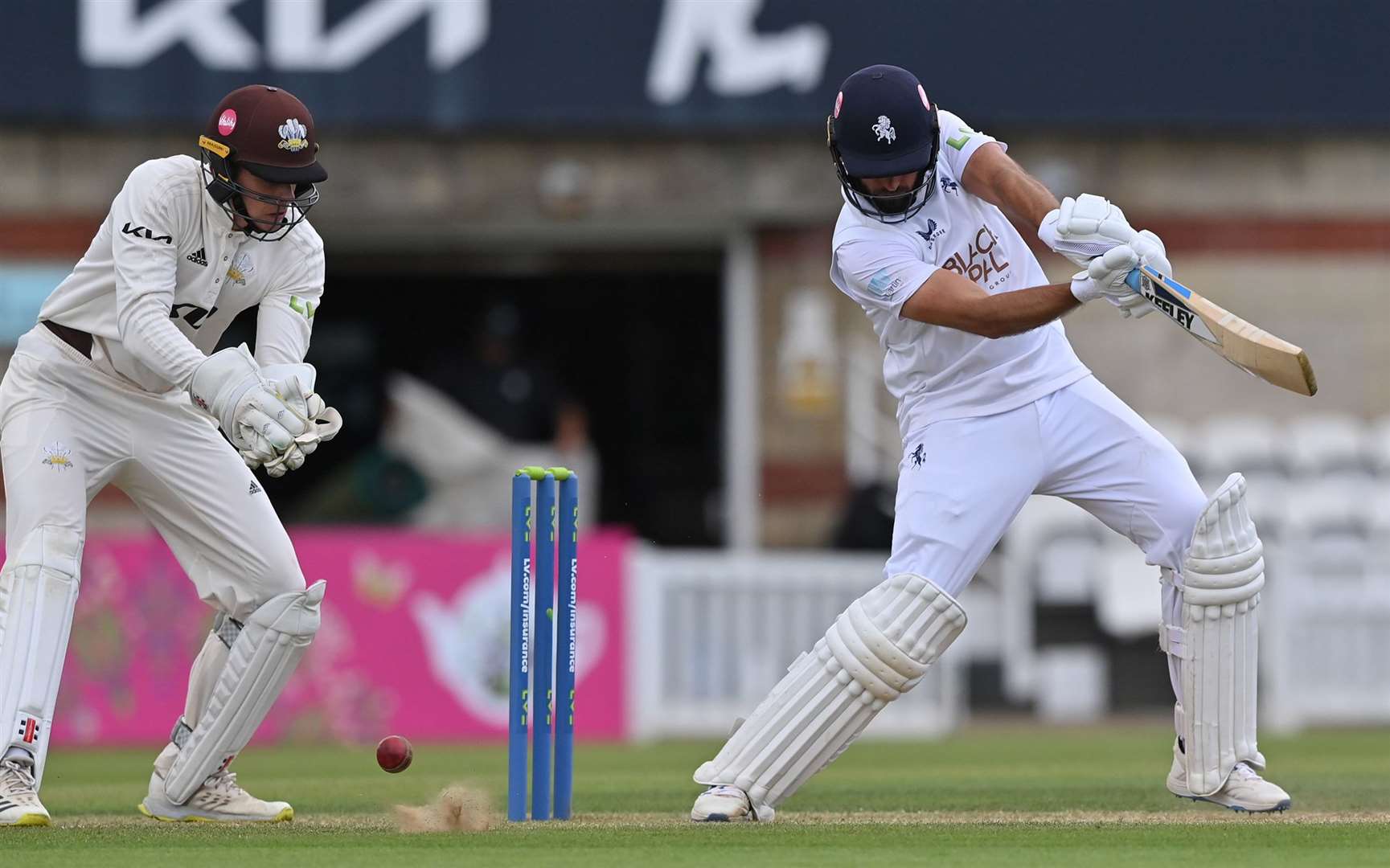 Jack Leaning bats for Kent during this week's draw at The Oval. Picture: Keith Gillard