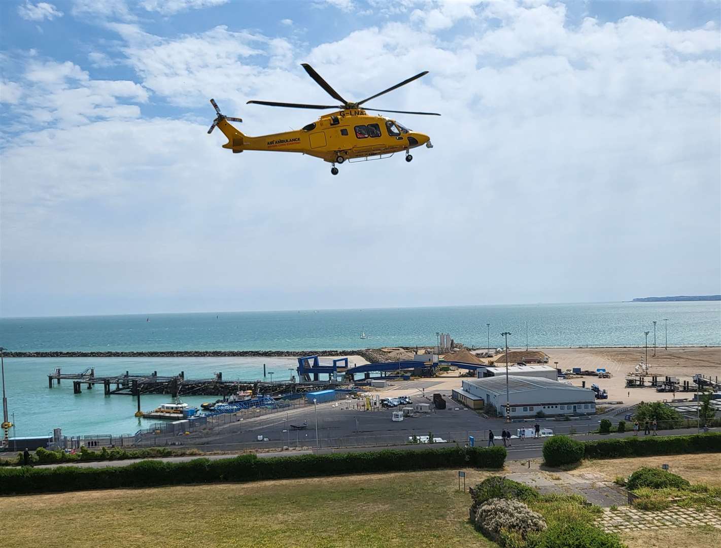 An air ambulance is circling over Ramsgate seafront. Picture: Lisa Elvidge