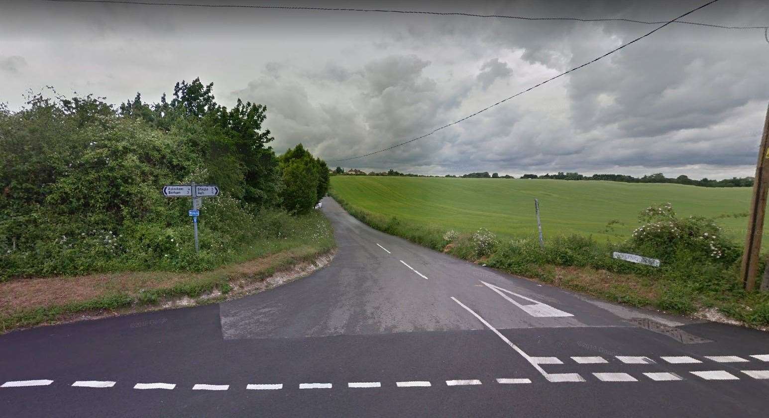 Fire crews were called to the scene of the leak in Ratling Road, Aylesham, last night. Picture: Google