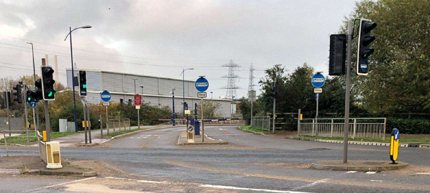 The Joyce Green Lane entrance to the “fastway” in Dartford