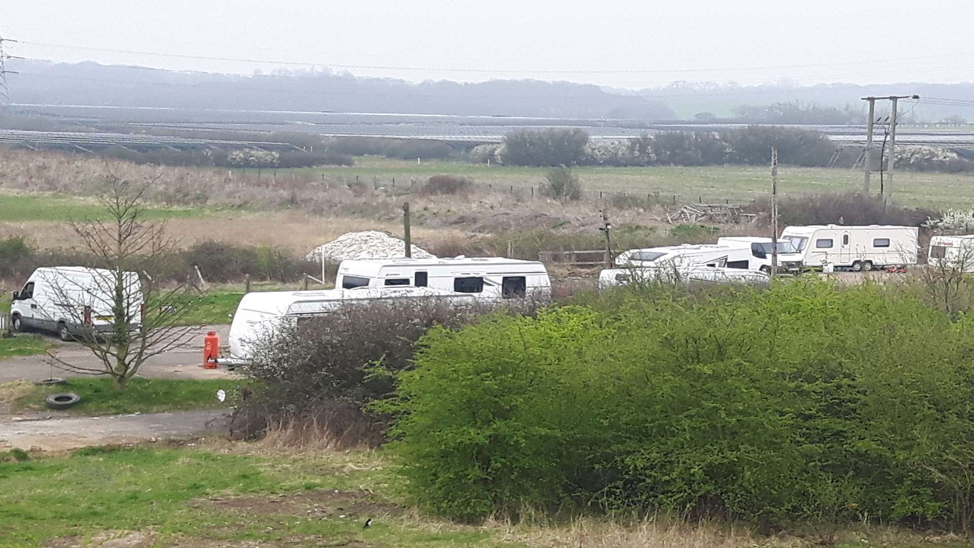 Travellers on the former Share and Coulter land