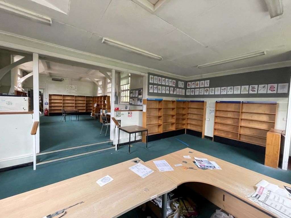 Inside the old library building at Bearsted. Picture: Clive Emson