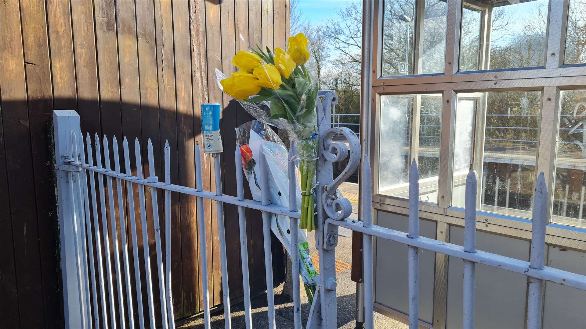 Floral tributes have been left at Minster railway station