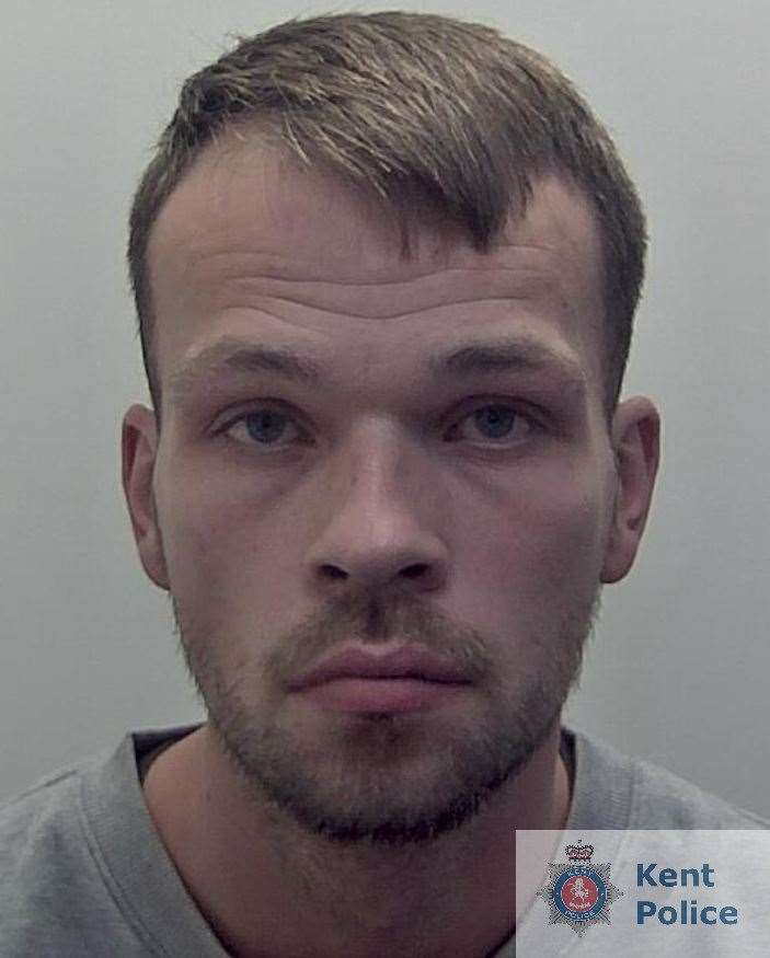 Taylor Houston was sentenced to four and a half years for the raids. Picture: Kent Police