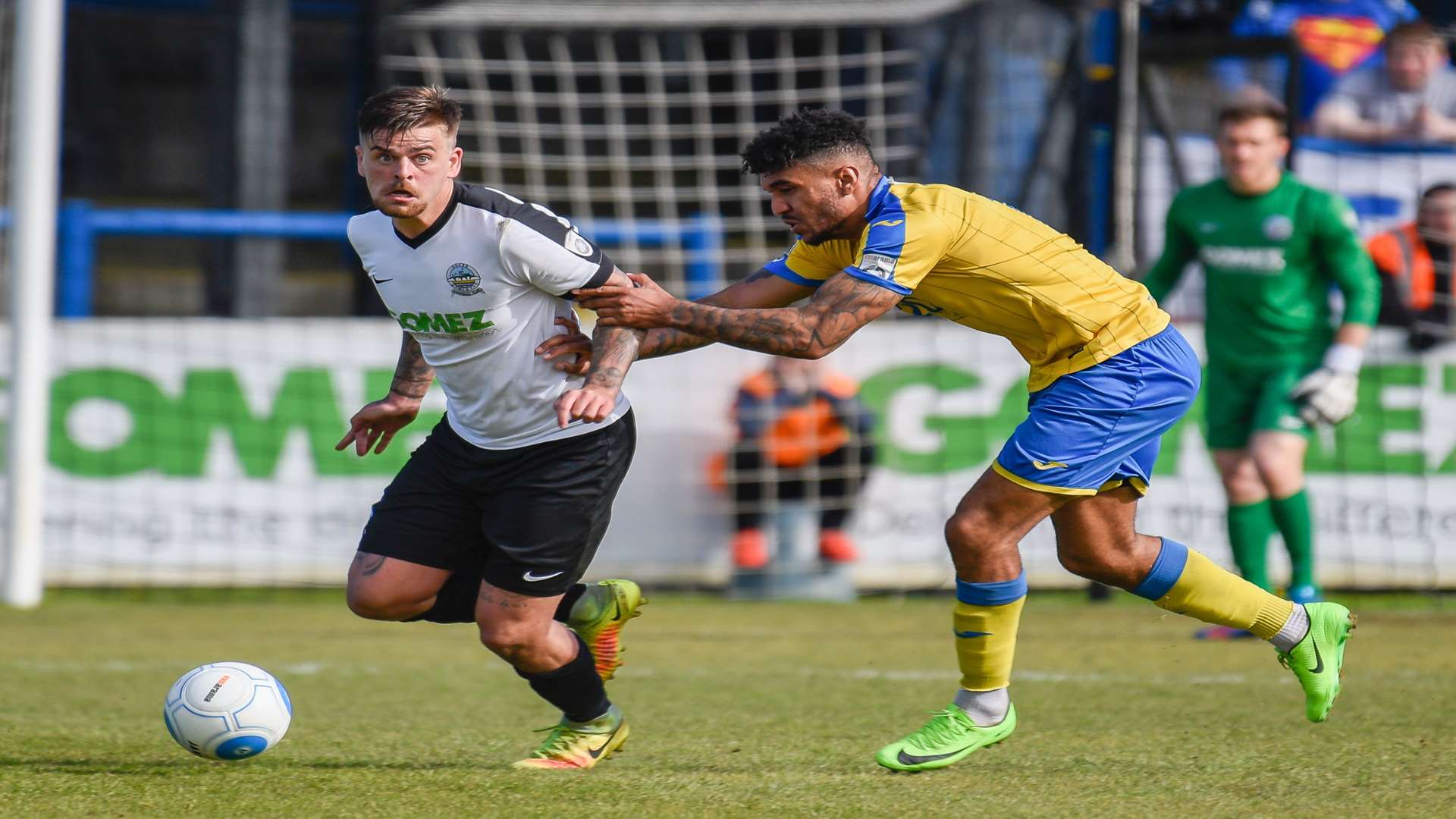 Sam Magri on the ball for Dover against Torquay Picture: Alan Langley