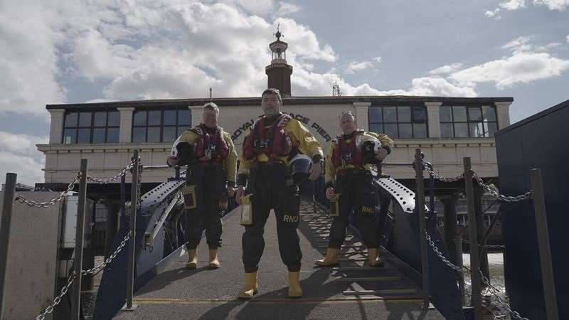 The Gravesend RNLI crew who will feature on Saving Lives at Sea. Picture: Gravesend RNLI