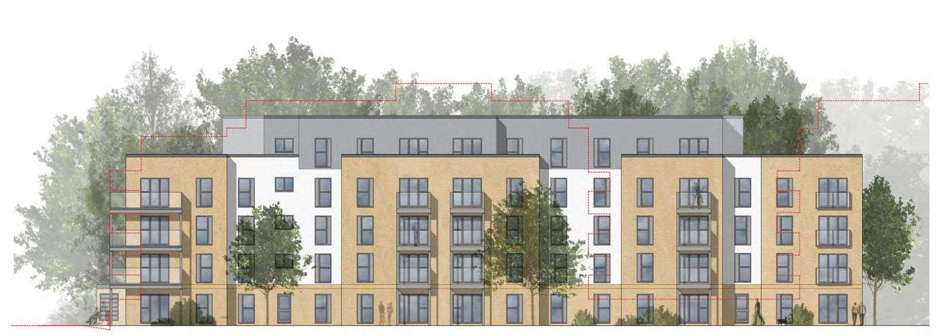 The new development on Fairfield Road, Broadstairs will have 52 flats over five floors