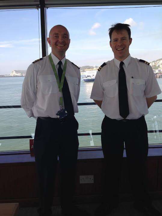 Simon Phillips and Jim Pascall in traffic control at the port of Dover