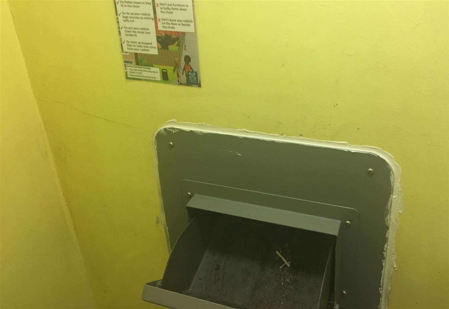 A fire in the bin store led the bin chute to act like a chimney at Invicta House