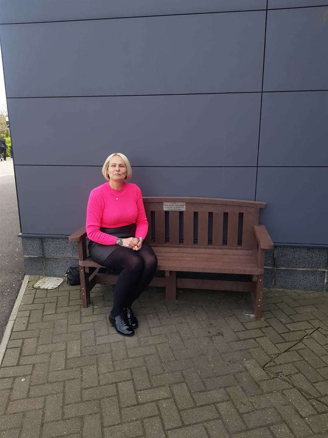 Miss Smith visited the bench earlier today. Picture: Nicola Smith