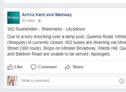 Arriva: buses diverted