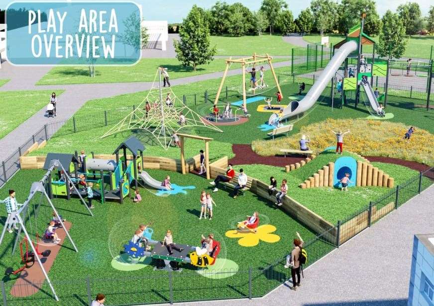 Stone parish council has unveiled plans to complete a super-playground by the end of the summer. Photo: Kompan/Stone Parish Council