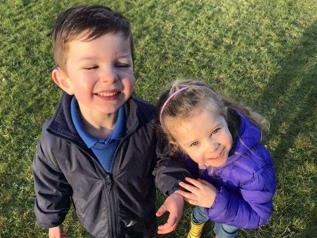 Callum, 5, and sister Daniella can now have chats together