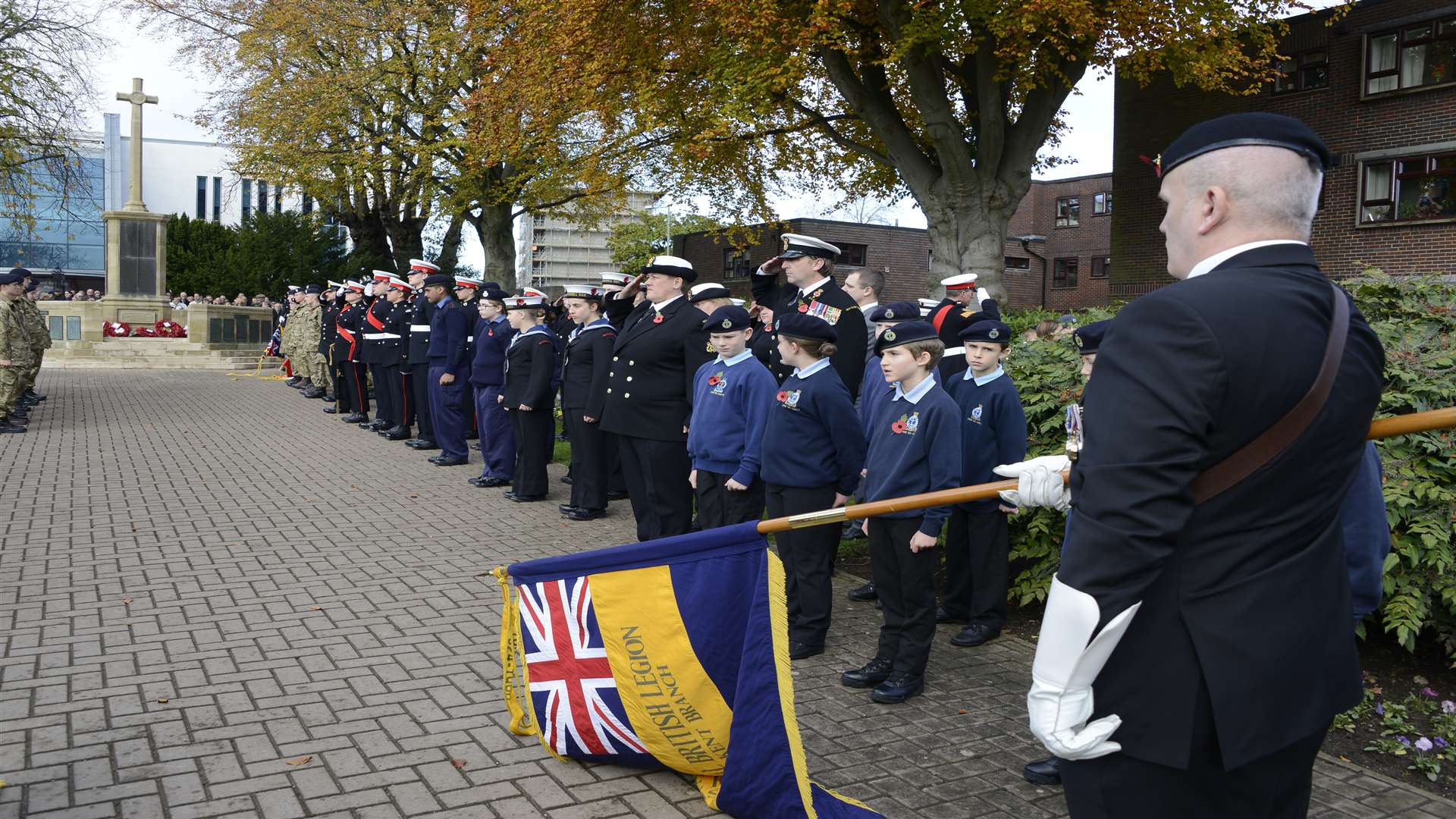 Remembrance Sunday at the War Memorial in Church Road.