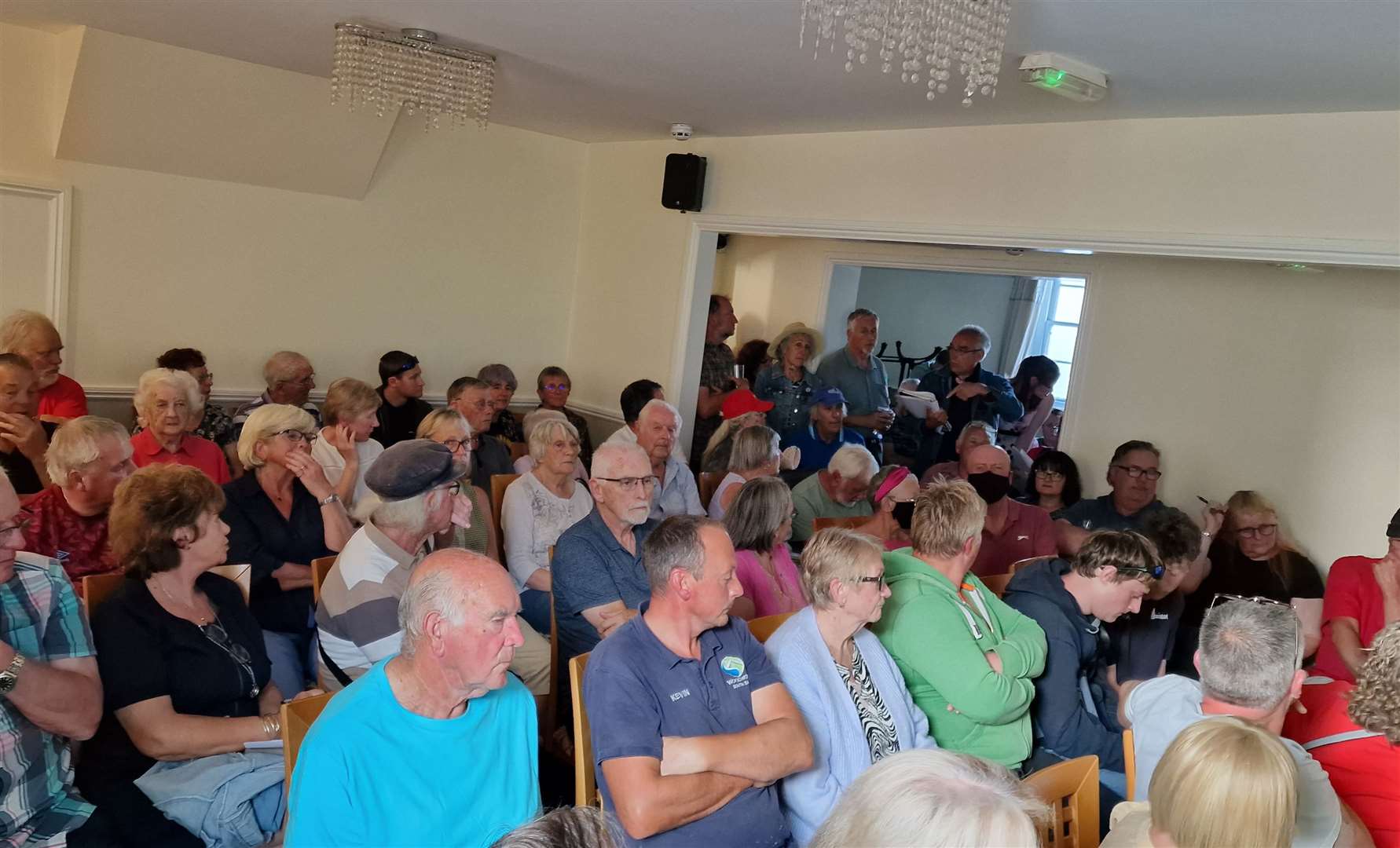 Members of the public attend a meeting on the rail station. Picture: Peter De Lacey