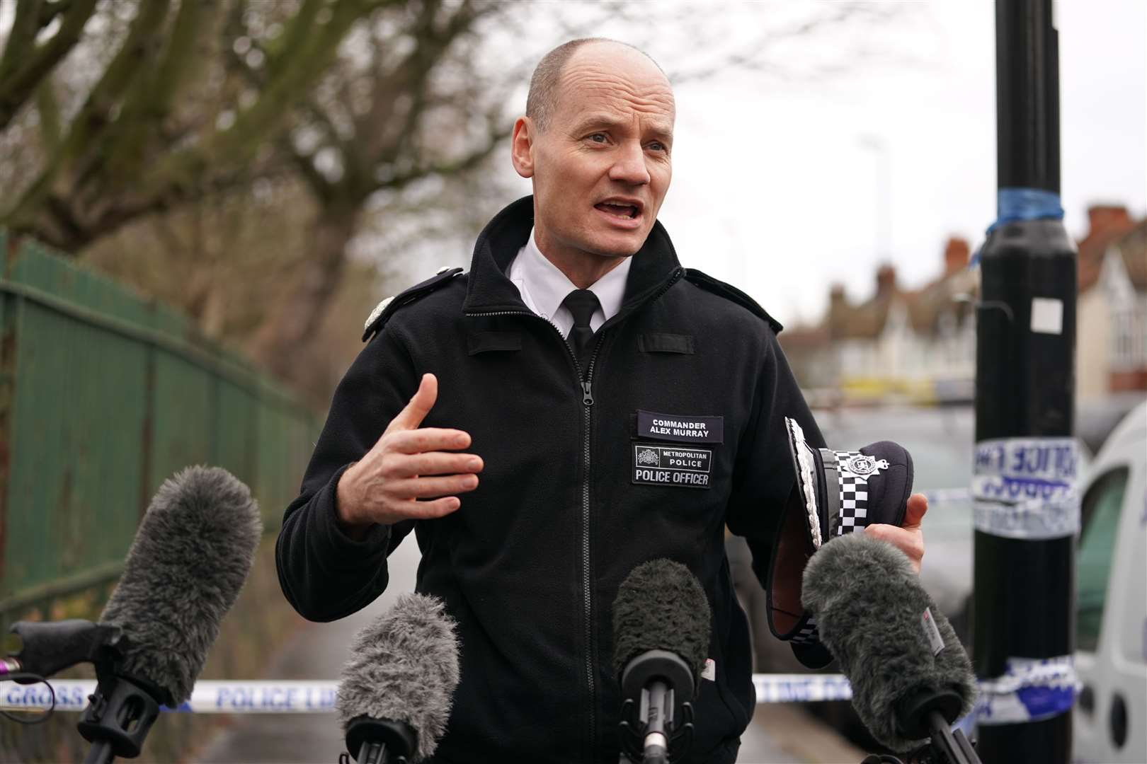 Metropolitan Police Commander Alex Murray speaking to the media at Ashburton Park, Croydon (Kirsty O’Connor/PA)