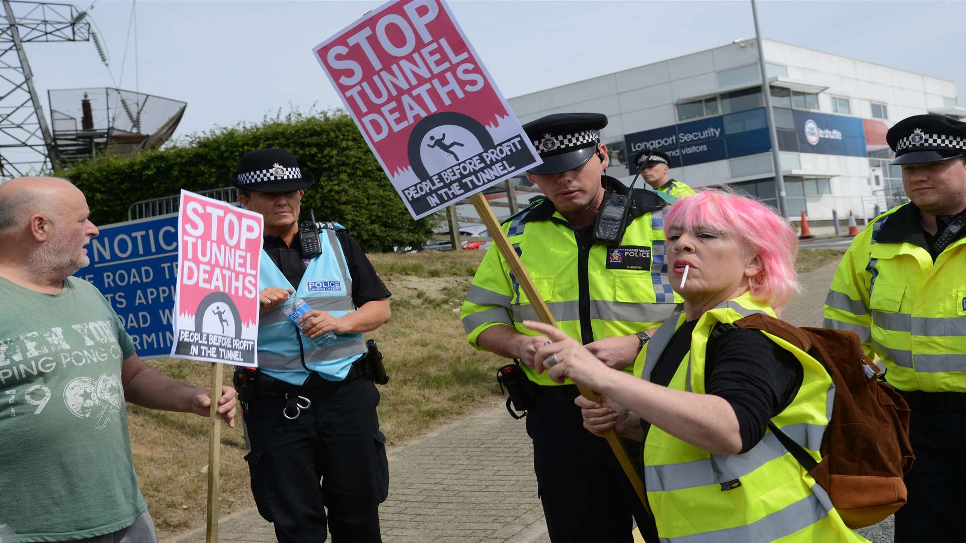 Members of the Folkestone United protest