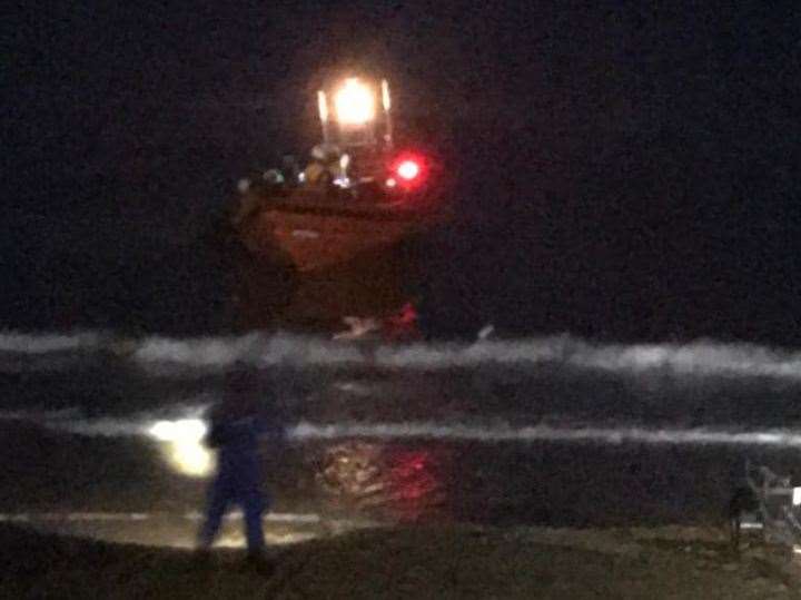 Crew assisted in getting the ski back into the water, before towing it back to shore. Picture: HM Coastguard Margate