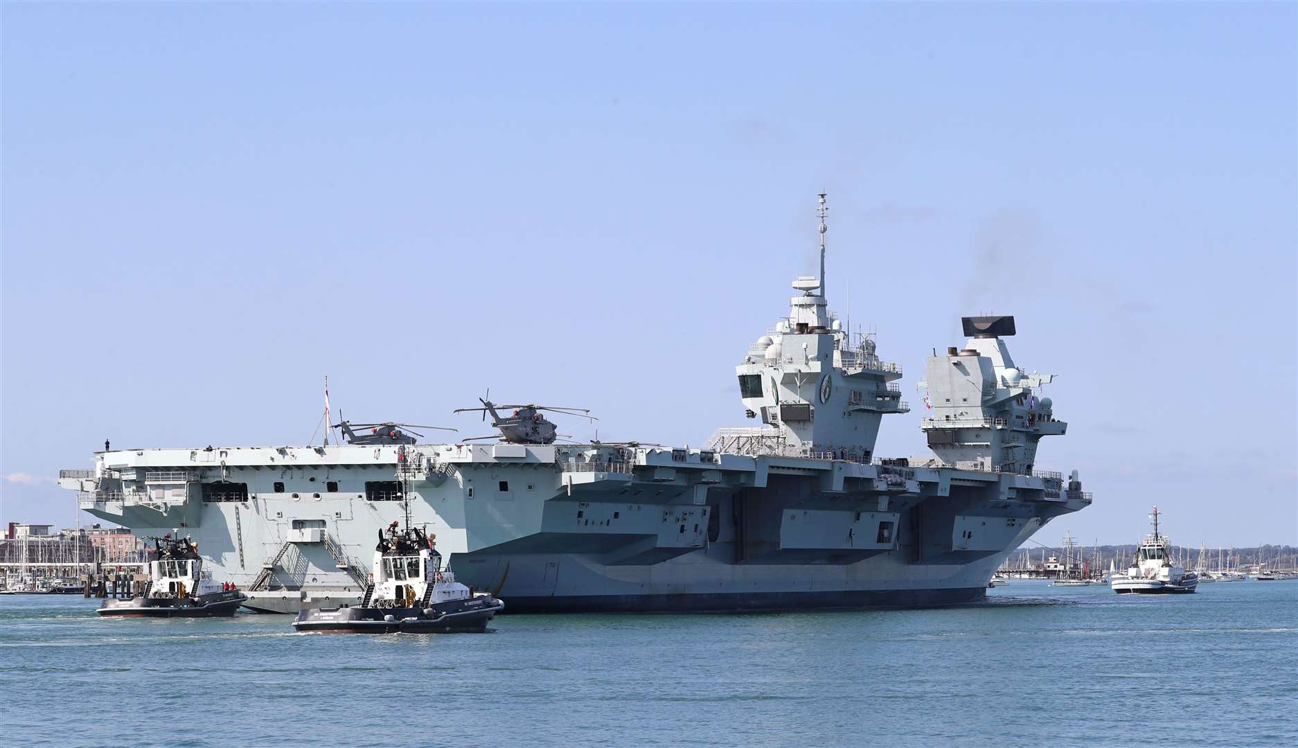 The Royal Navy aircraft carrier HMS Queen Elizabeth (Gareth Fuller/PA)