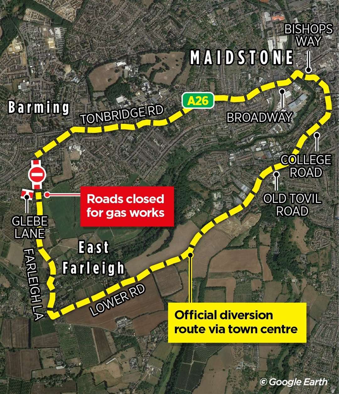 Motorists will be diverted through Maidstone town centre