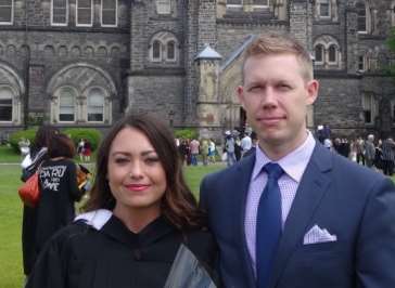 Christopher Pollitt and his girlfriend Meagan Rodi in Canada when she graduated