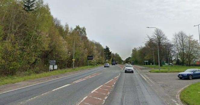 The crash happened on the A2050 in Harbledown, Canterbury at the junction with Faulkners Lane. Picture: Google Maps