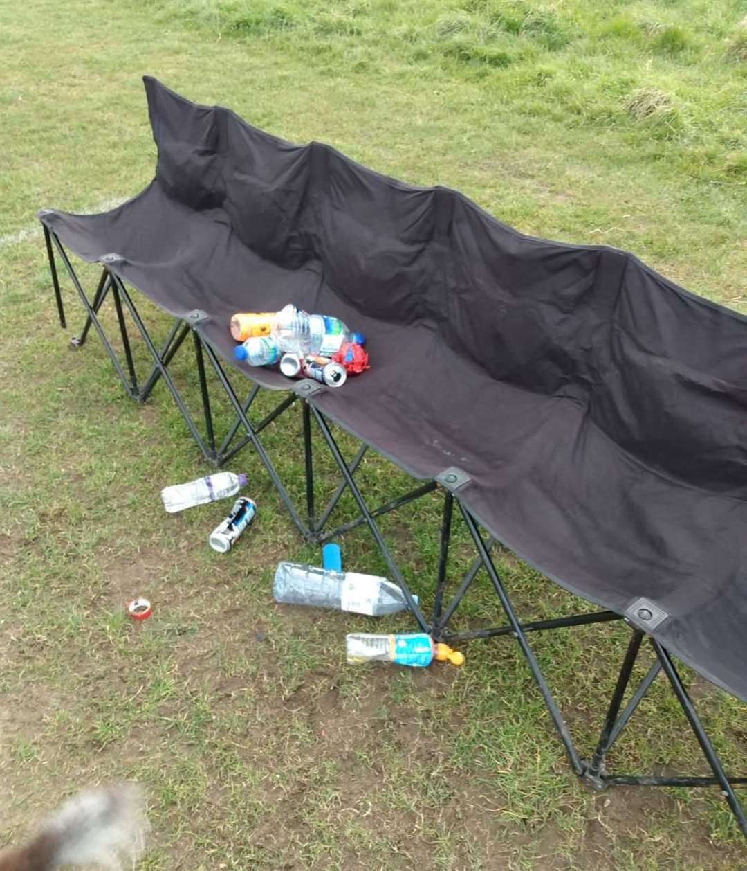 Rubbish reportedly left by football supporters after a Fleetdown United FC match. Photo: John Tidy