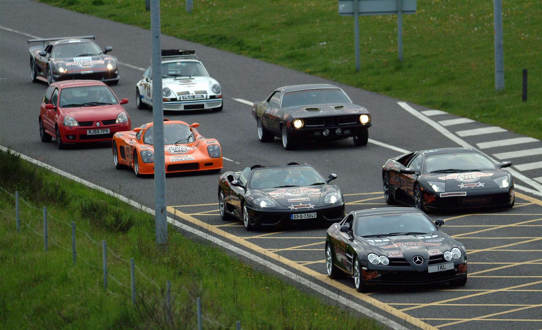 A great field of cars in 2006 as the Gumball comes through Kent