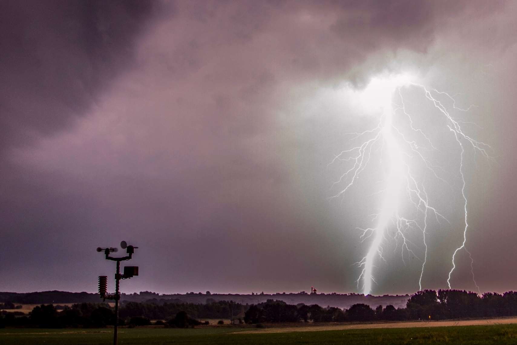 A dramatic shot of lightning over Ashford early today. Picture: James Hendrick