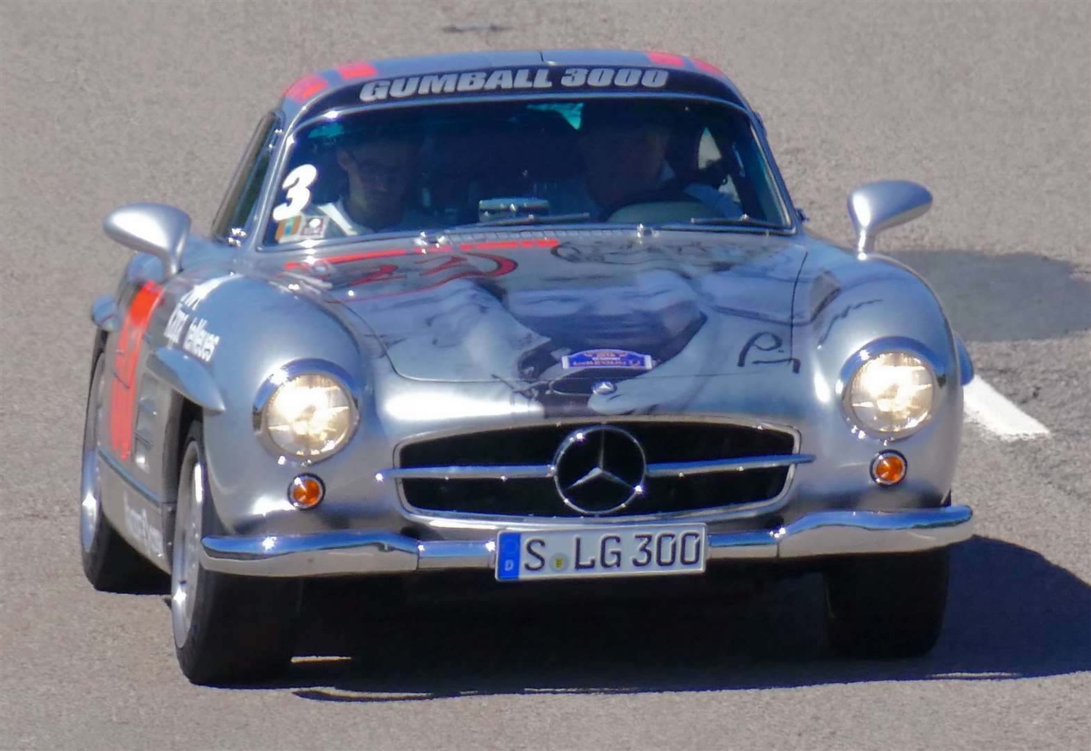 A gullwing Mercedes added history to the event in 2018 as participants travelled to Tokyo from London. Picture: Andy Clark