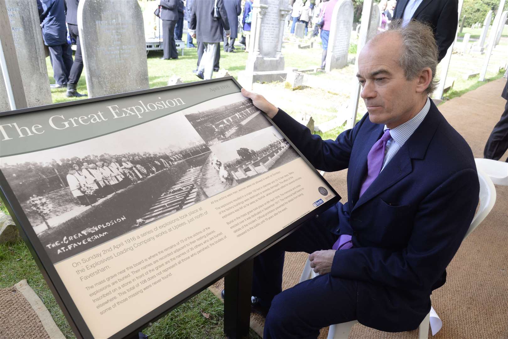 Vice Lord Lieutenant Richard Oldfield studies an information board at the centenary memorial four years ago