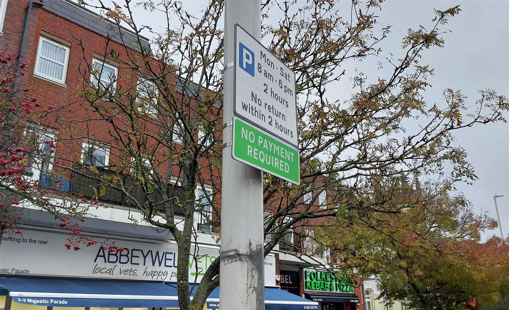 Two hours free parking is currently offered in Sandgate Road, Folkestone