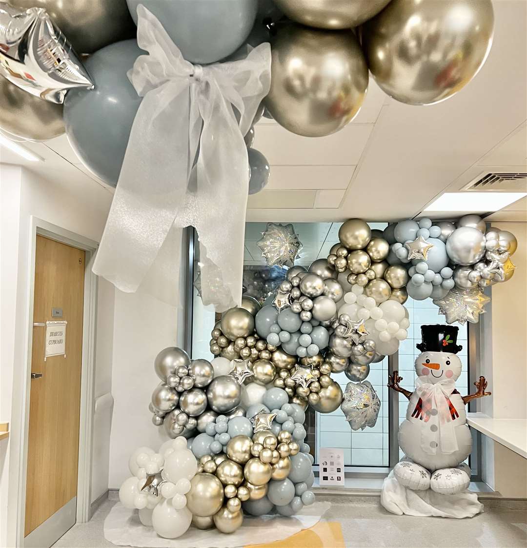 The team decorated the ward in a 'winter wonderland' theme. Picture: Dream Higher Events