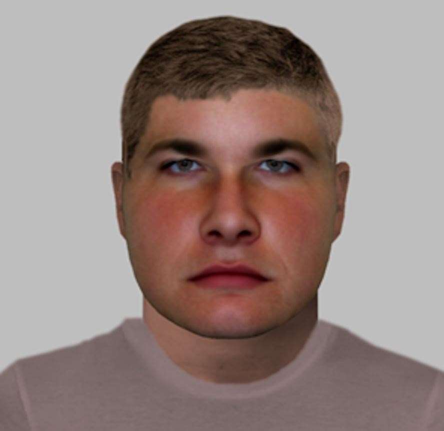 Detectives have released an e-fit of a man after a woman was attacked in an attempted robbery in Ashford. Picture: Kent Police