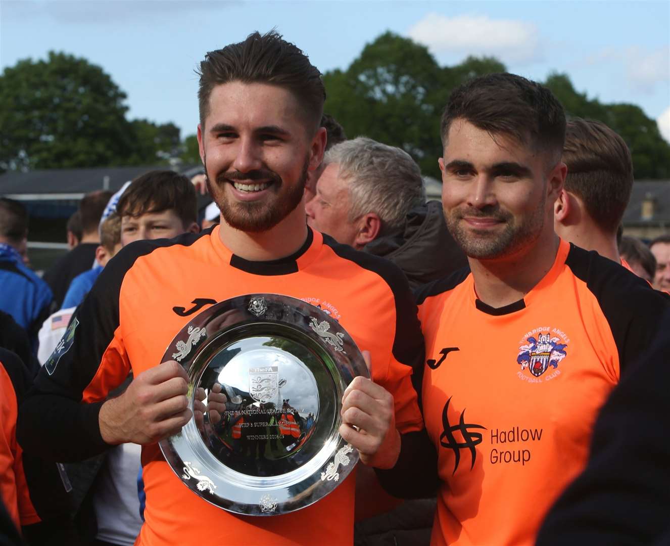Tom Derry with the super play-off trophy after his extra-time winner against Met Police Picture: David Couldridge