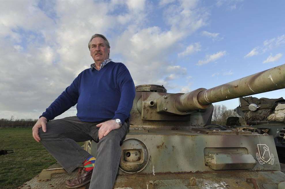 War and Peace Revival owner Rex Cadman with a German Panzer IV tank
