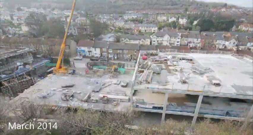 A screenshot of the video - construction work in March 2014.