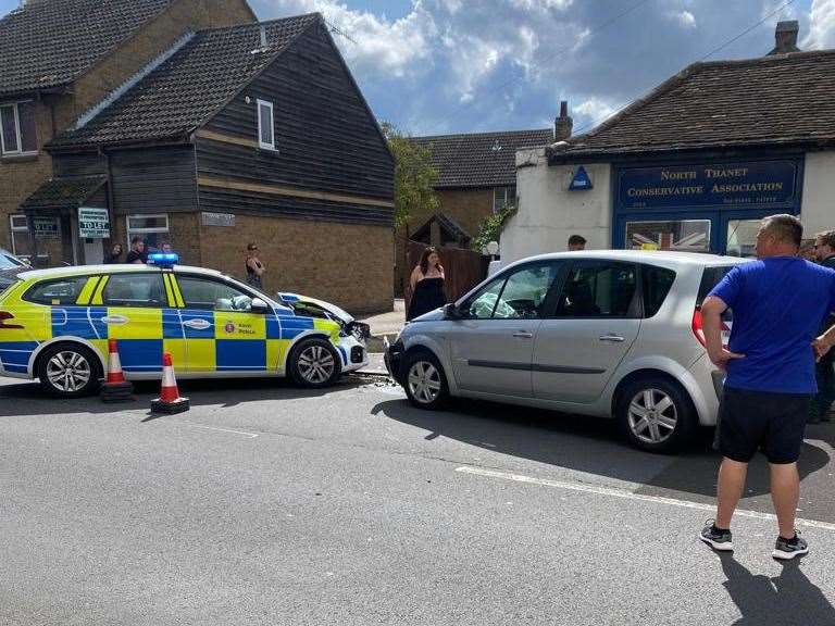 A police car has collided with a civilian vehicle in The Square, Birchington
