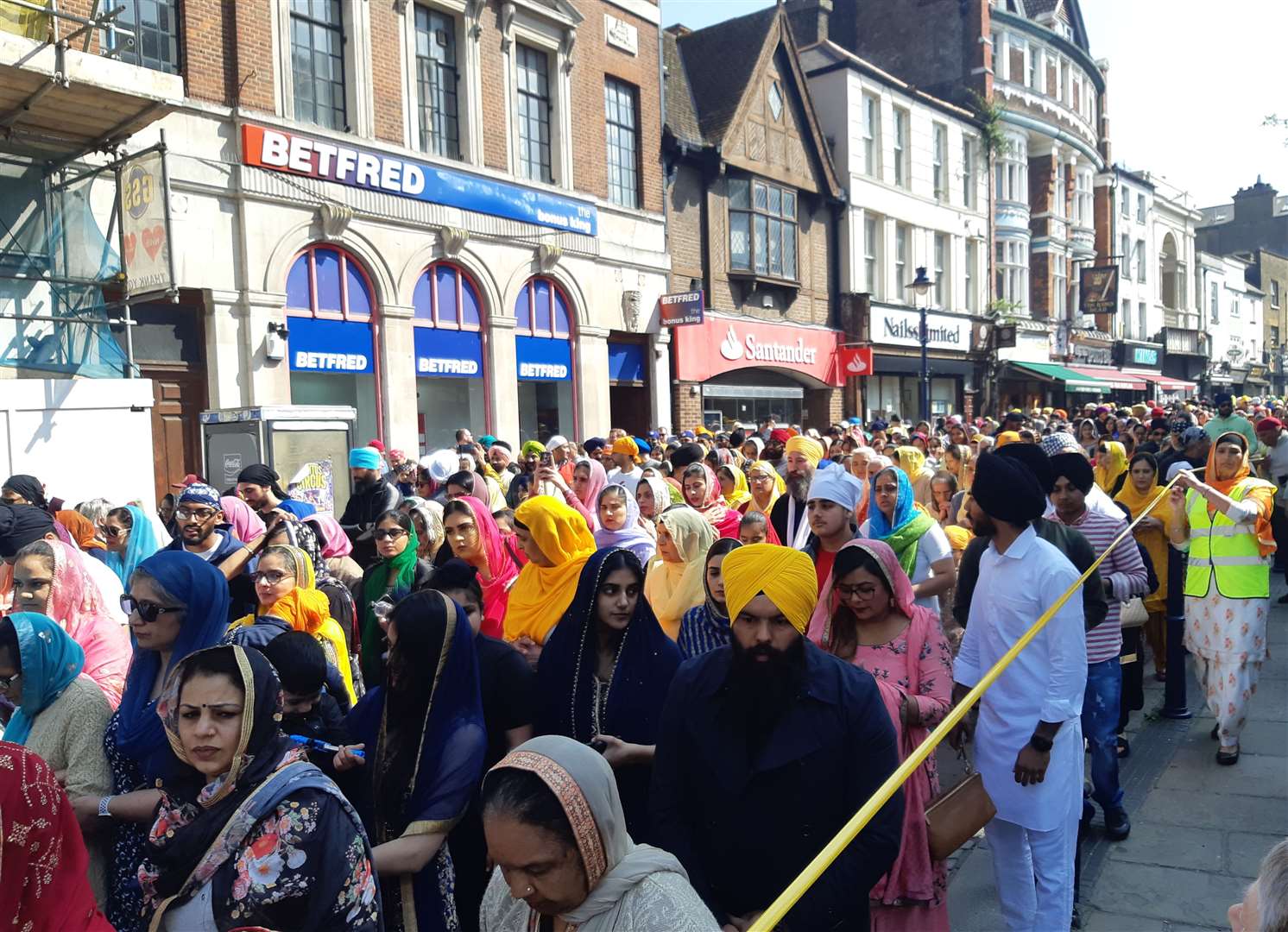 The parade marking the Sikh festival of Vaisakhi went through Gravesend town centre. Photo: Nikki White