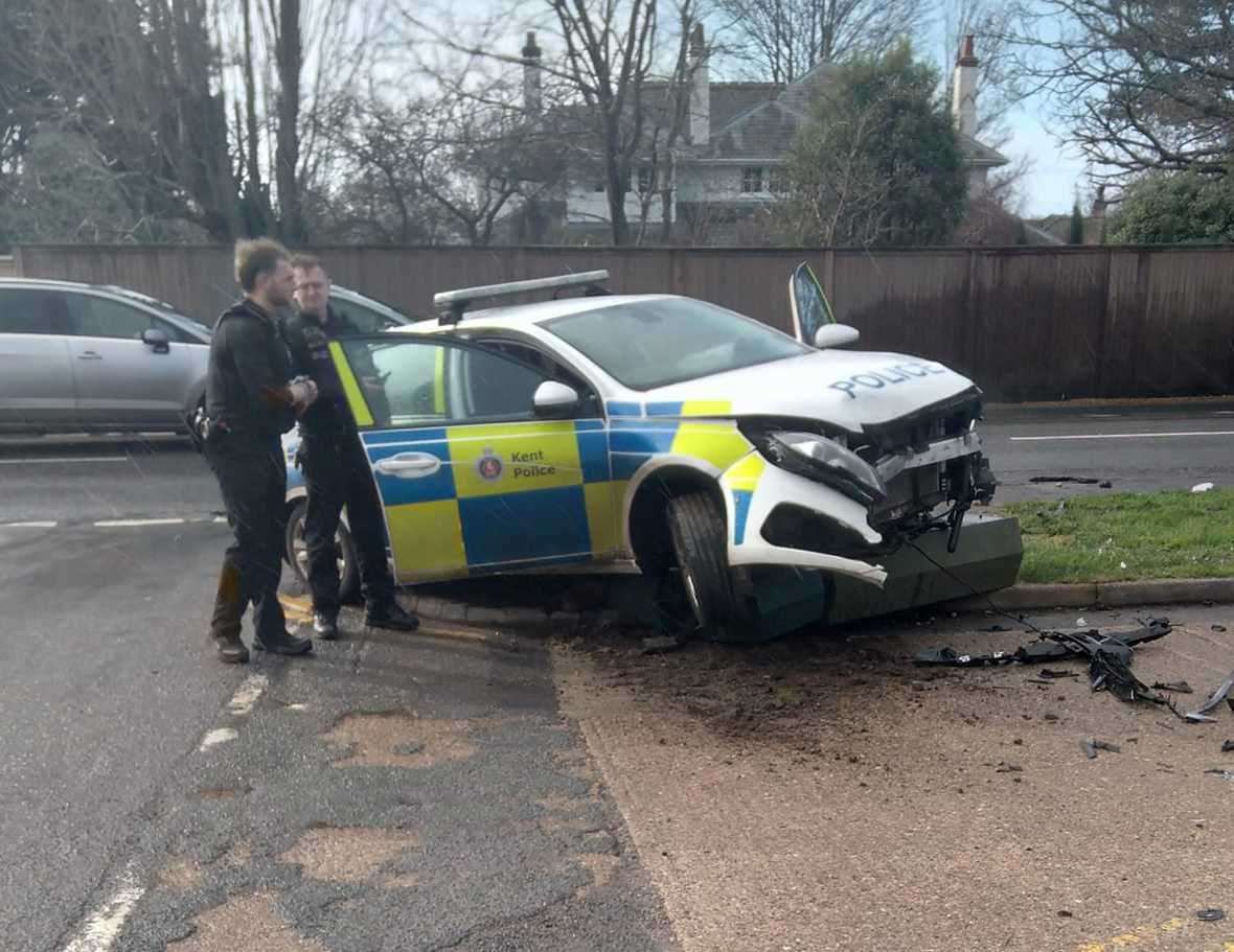 Police say no injuries have been reported following the crash in Herne Bay