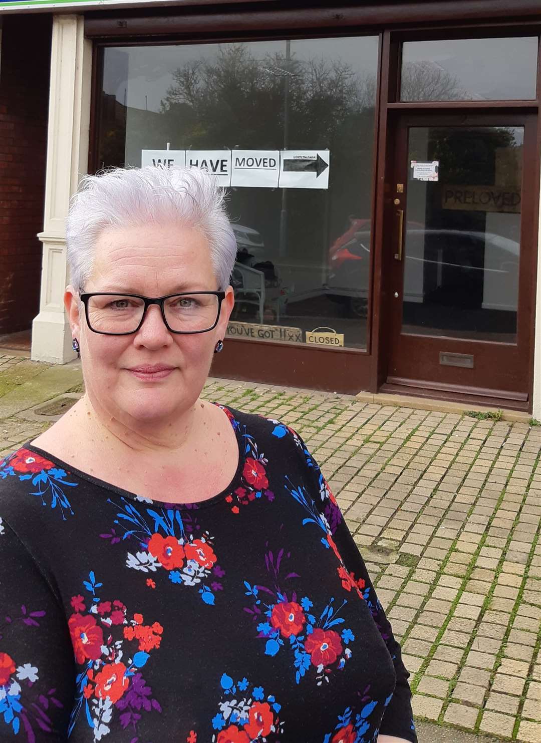 Angela Hoskins outside her new shop. Picture: Sam Lennon