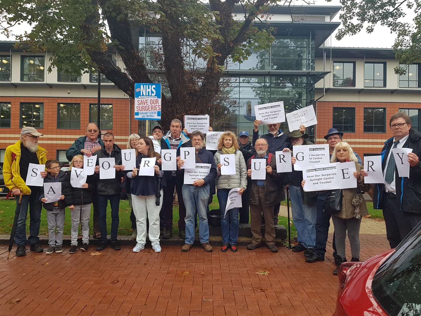 Protestors outside Medway CCG Offices in Chatham (3881792)