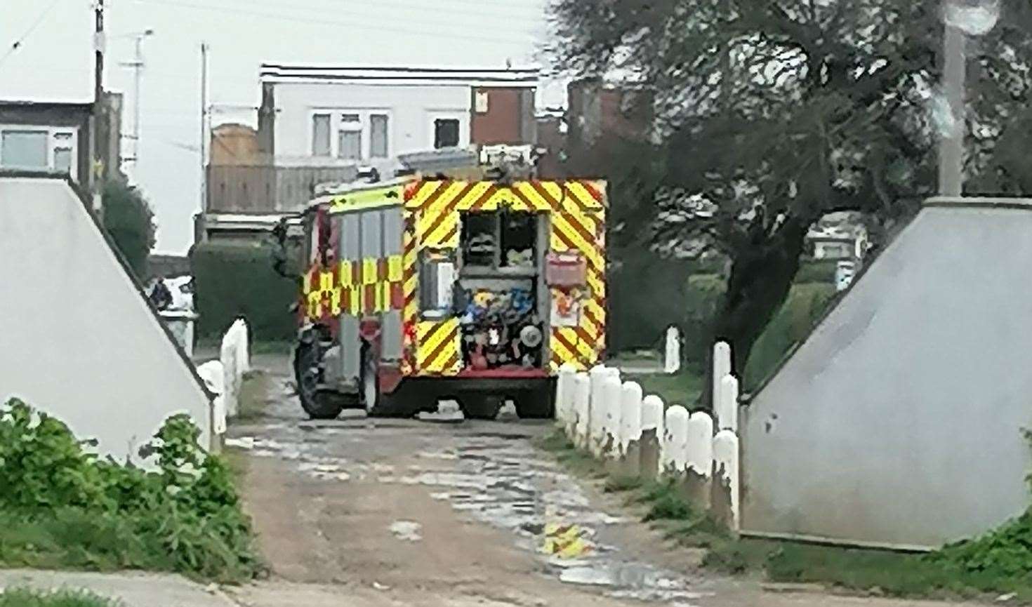 A fire engine in Nutts Avenue, Leysdown. Picture: Gary Howells (45421138)